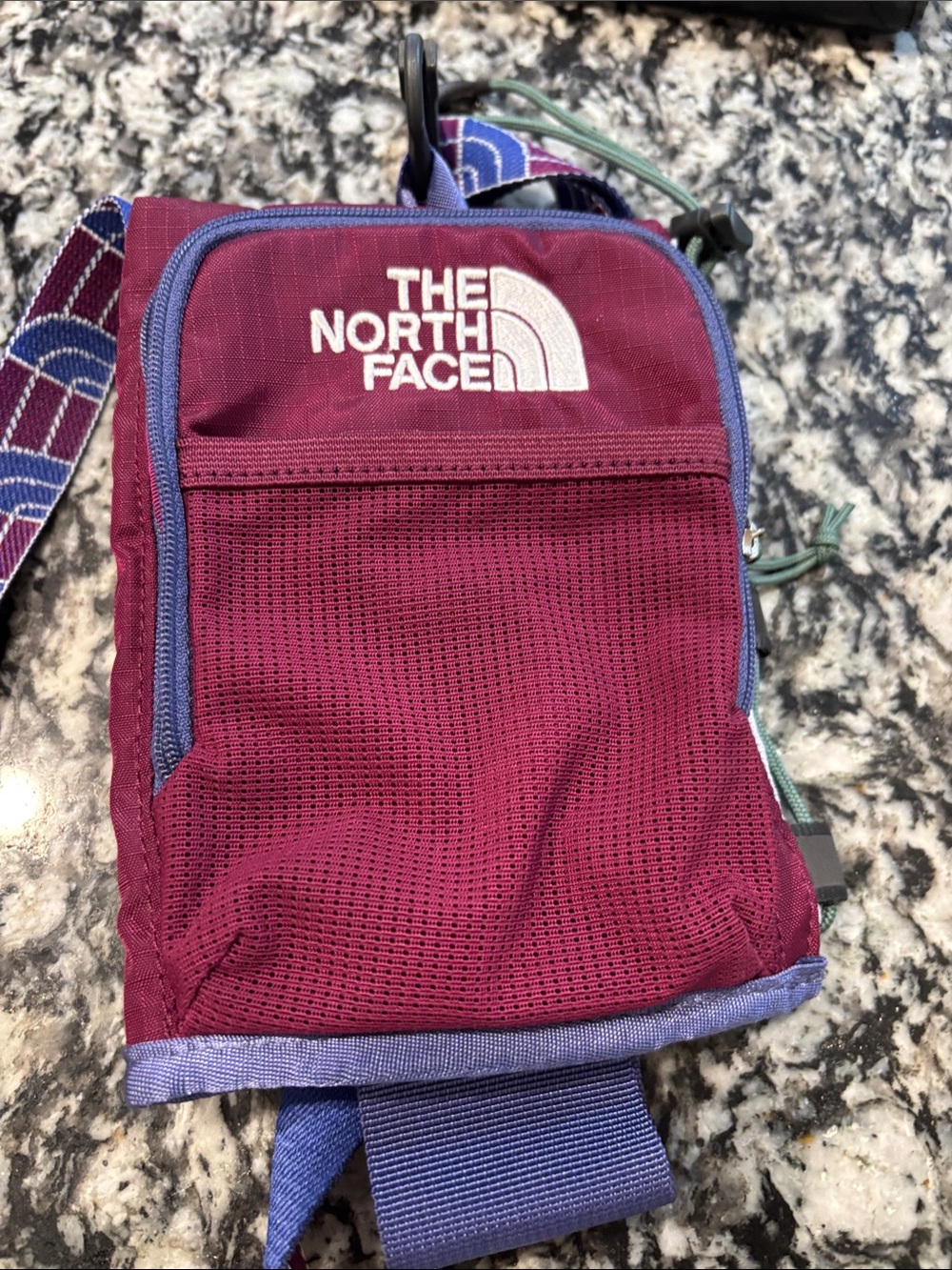 The North Face Men's Burgundy and Blue Belt Bag